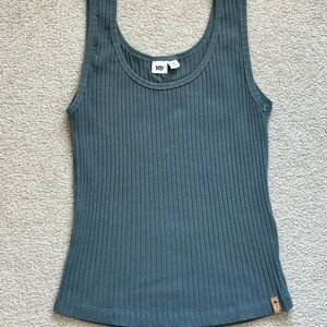 tentree Ribbed Tank in Slate Teal